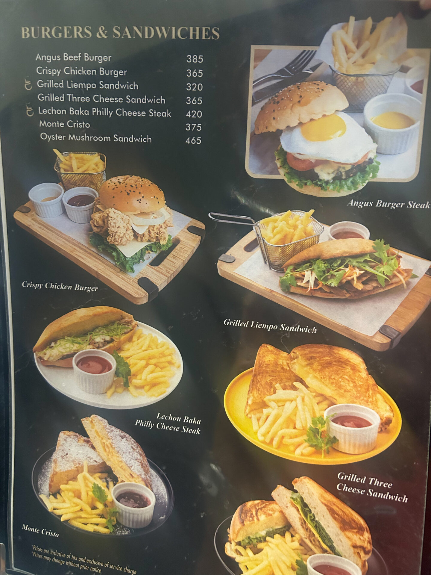 fatchef restaurant menu burgers, and sandwiches