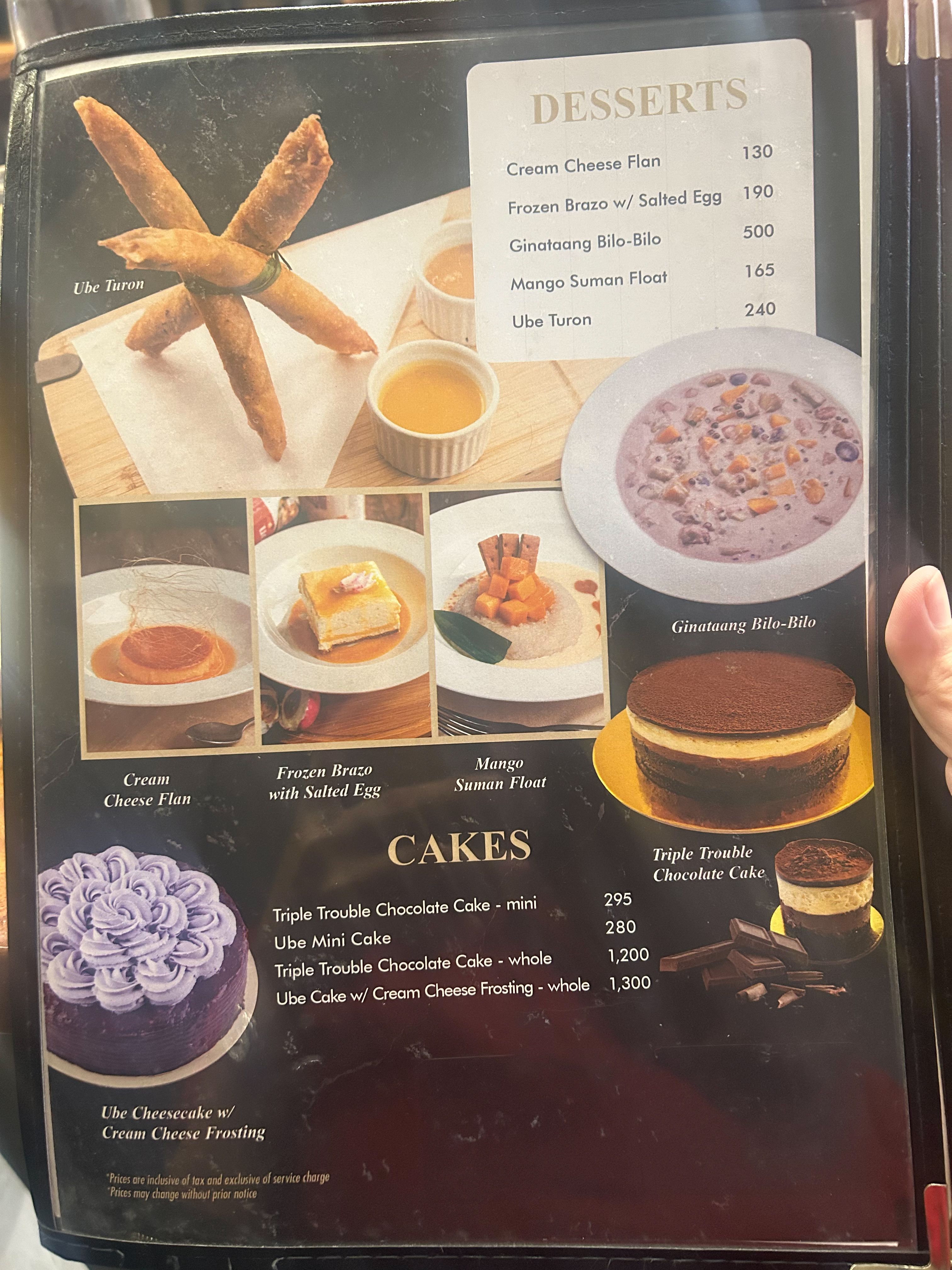 fatchef restaurant menu desserts, cakes